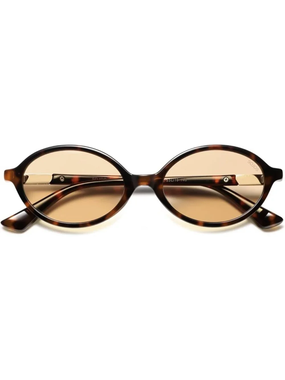 SOJOS Women's Brown Polarized Retro Oval Sunglasses Vintage Trendy Designer